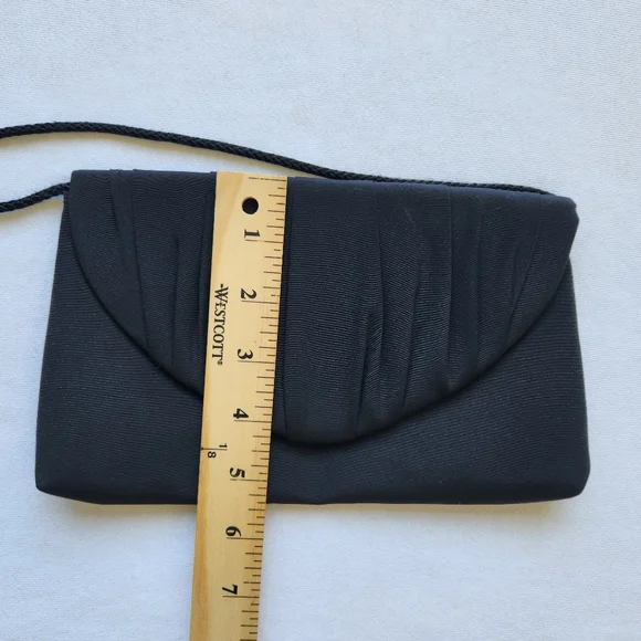 Le Regale Black Evening Formal Shoulder Bag Clutch Crossbody Elegant Glam Classy - Picture 13 of 13